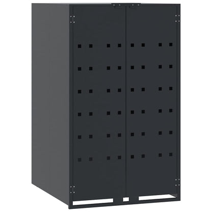 Abrigo para 4 caixotes do lixo 276x79x117 cm aço antracite