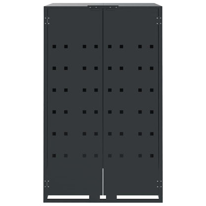 Abrigo para 4 caixotes do lixo 276x79x117 cm aço antracite