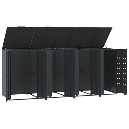 Abrigo para 4 caixotes do lixo 276x79x117 cm aço antracite