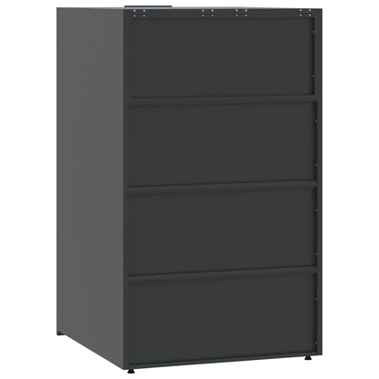 Abrigo para 5 caixotes do lixo 345x79x117 cm aço antracite