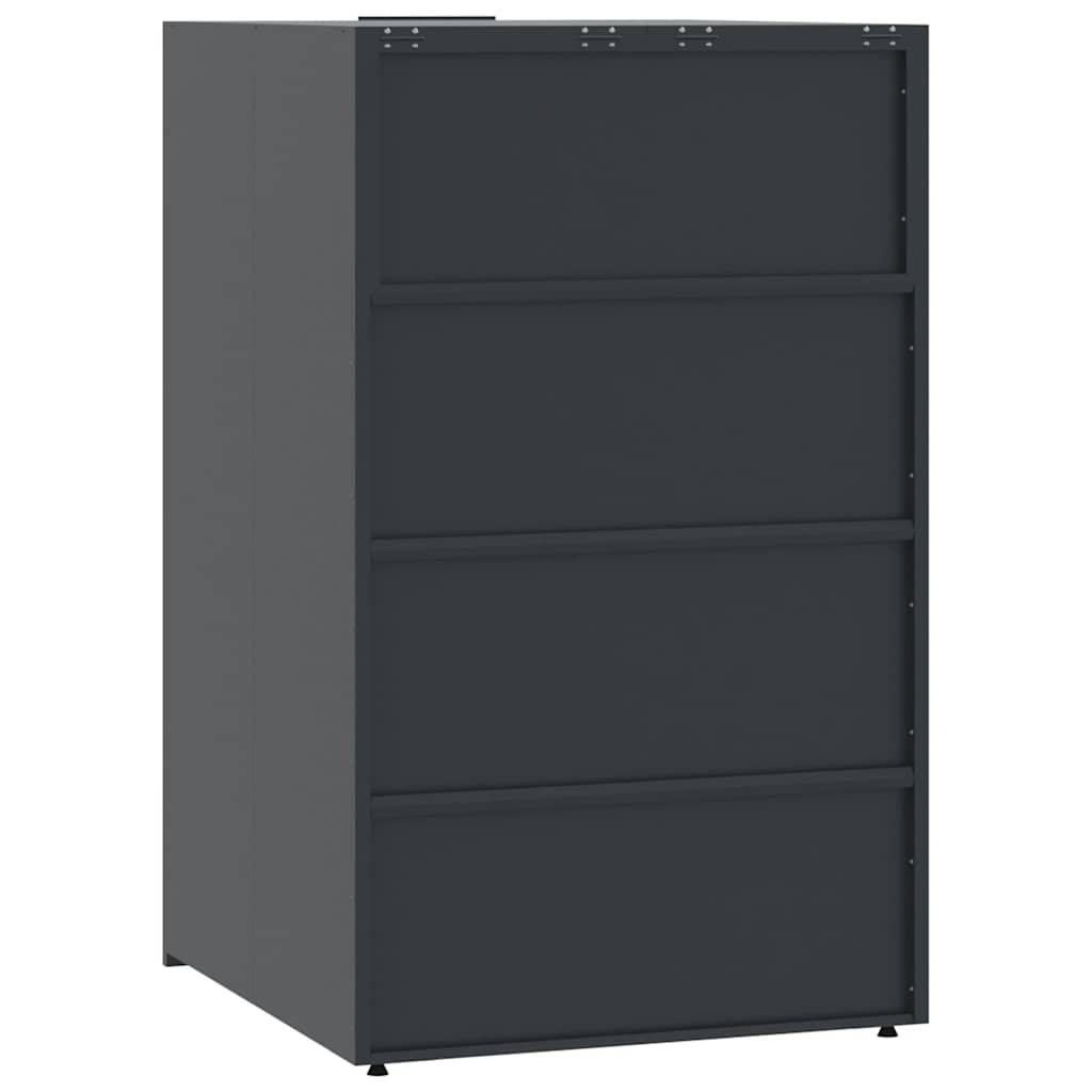 Abrigo para 6 caixotes do lixo 414x79x117 cm aço antracite