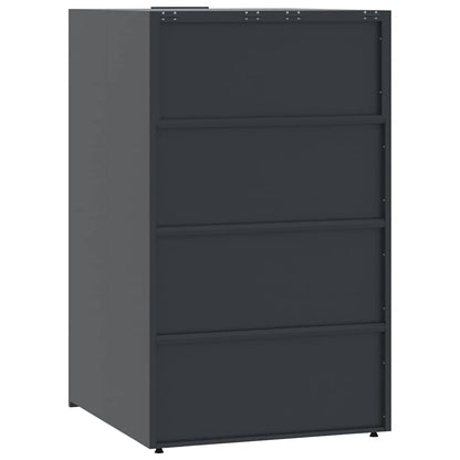 Abrigo para 6 caixotes do lixo 414x79x117 cm aço antracite