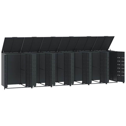 Abrigo para 6 caixotes do lixo 414x79x117 cm aço antracite