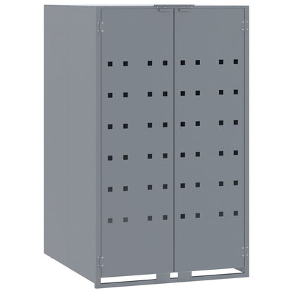 Abrigo para 3 caixotes do lixo 207x79x117 cm aço cinzento
