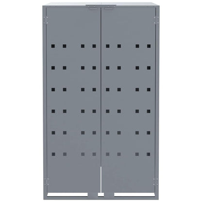 Abrigo para 4 caixotes do lixo 276x79x117 cm aço cinzento