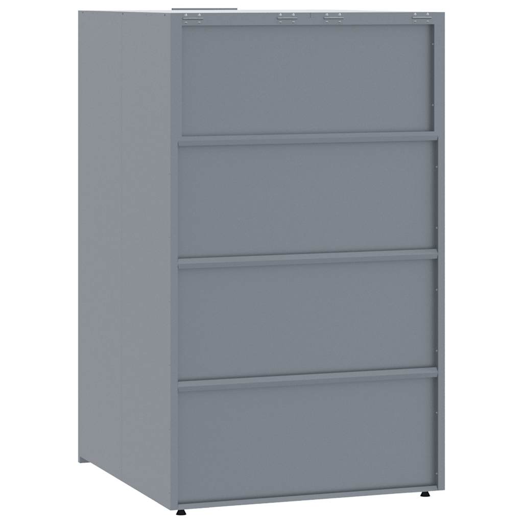 Abrigo para 4 caixotes do lixo 276x79x117 cm aço cinzento