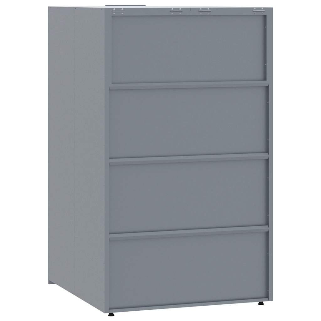 Abrigo para 6 caixotes do lixo 414x79x117 cm aço cinzento