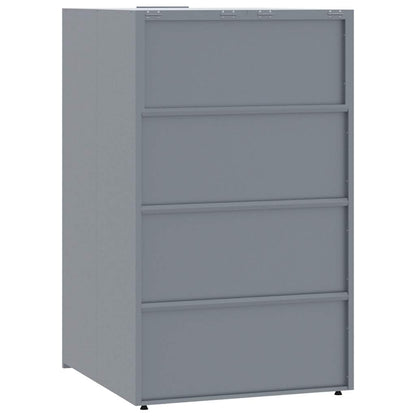 Abrigo para 6 caixotes do lixo 414x79x117 cm aço cinzento