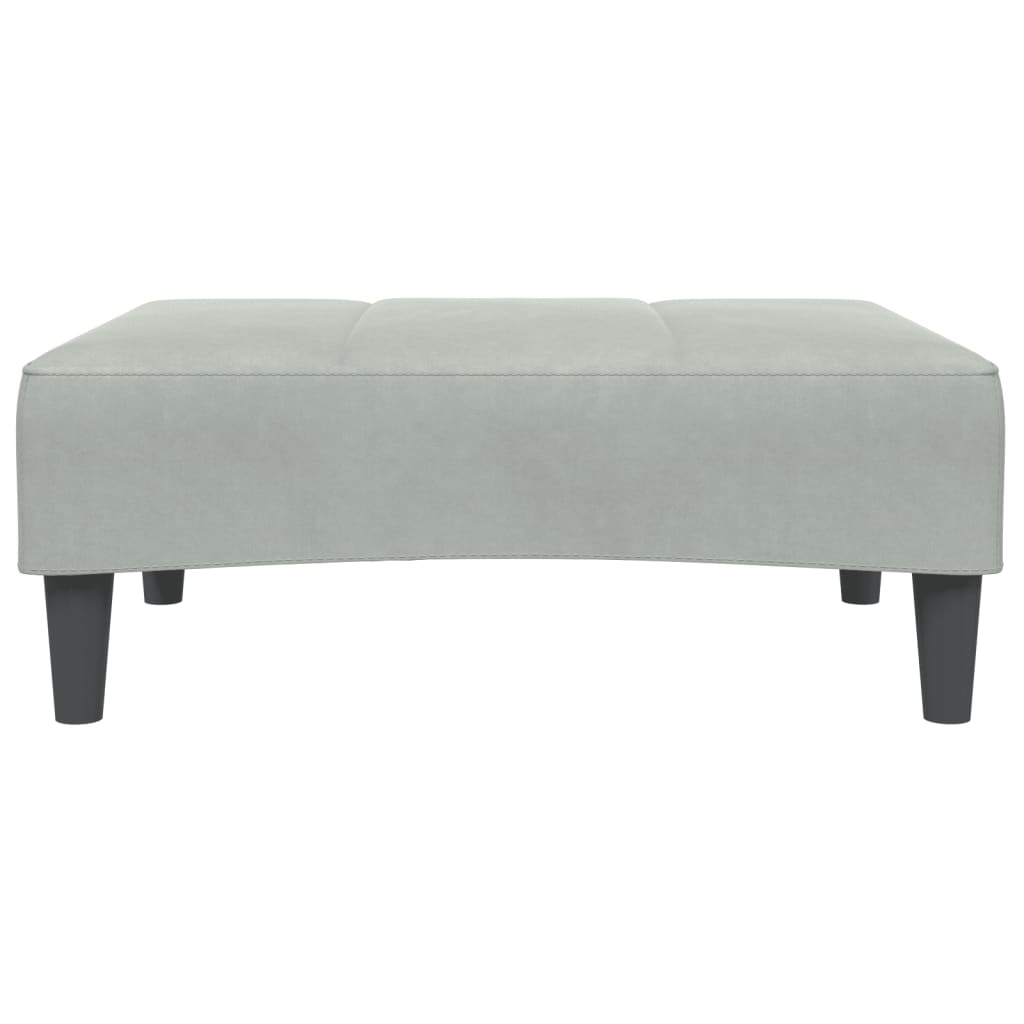 Apoio de pés 77x55x31 cm veludo cinzento-claro