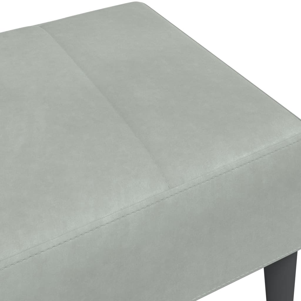Apoio de pés 77x55x31 cm veludo cinzento-claro