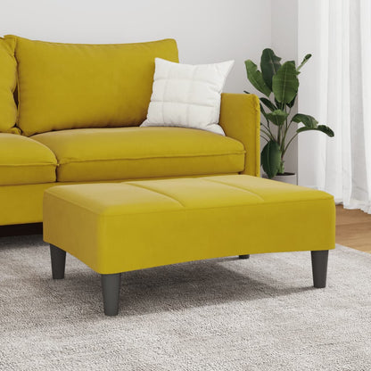Apoio de pés 77x55x31 cm veludo amarelo