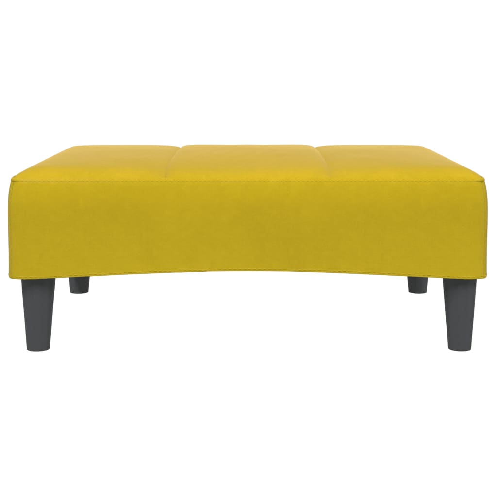 Apoio de pés 77x55x31 cm veludo amarelo