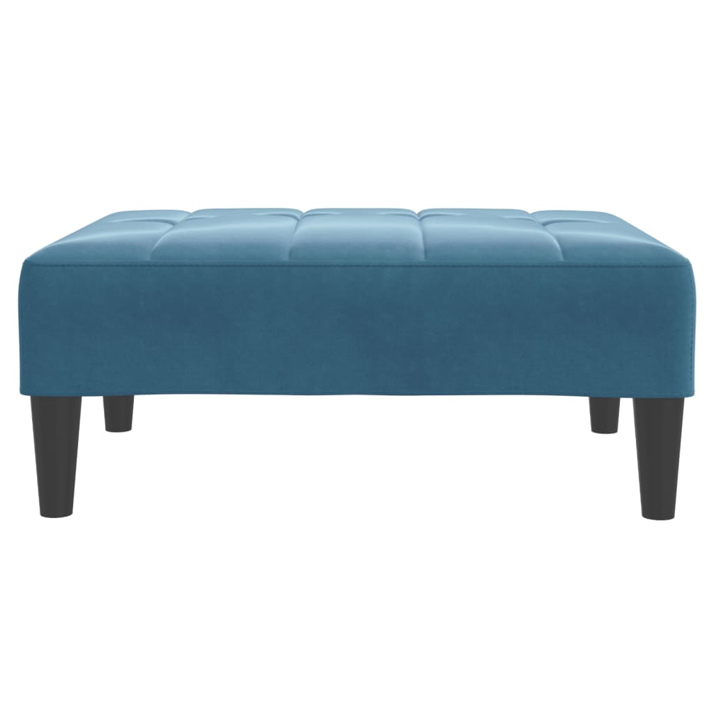 Apoio de pés 77x55x31 cm veludo azul