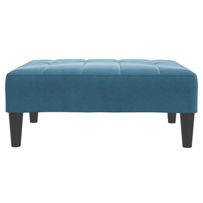 Apoio de pés 77x55x31 cm veludo azul