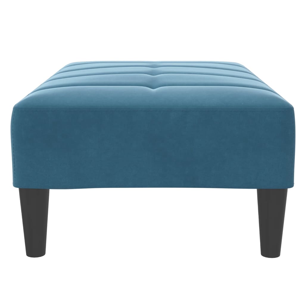 Apoio de pés 77x55x31 cm veludo azul