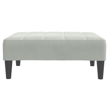 Apoio de pés 77x55x31 cm veludo cinzento-claro