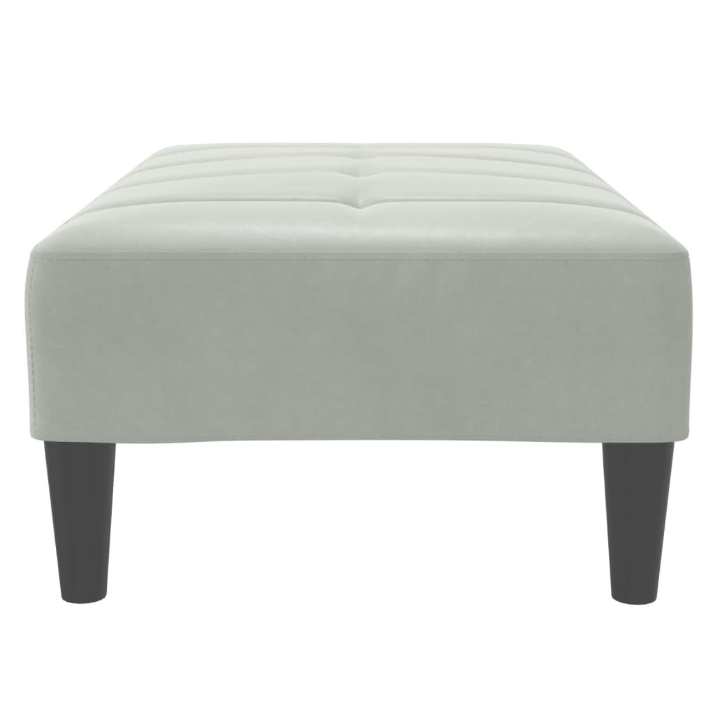 Apoio de pés 77x55x31 cm veludo cinzento-claro