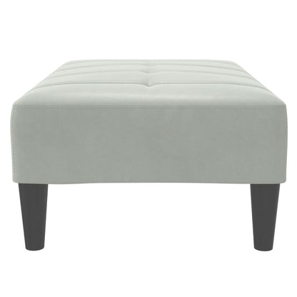 Apoio de pés 77x55x31 cm veludo cinzento-claro