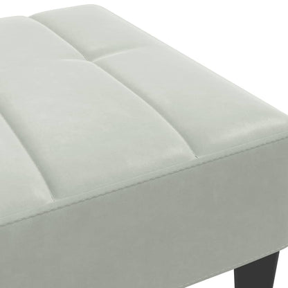 Apoio de pés 77x55x31 cm veludo cinzento-claro