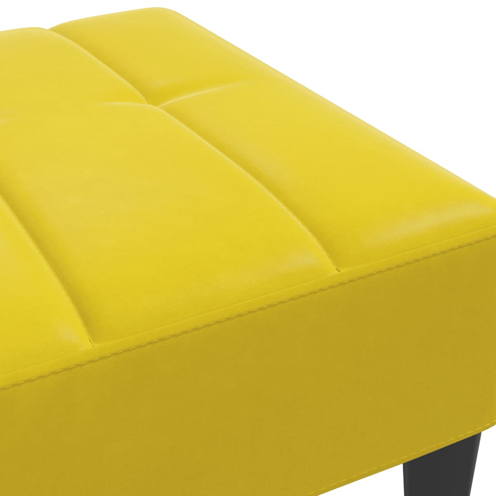 Apoio de pés 77x55x31 cm veludo amarelo