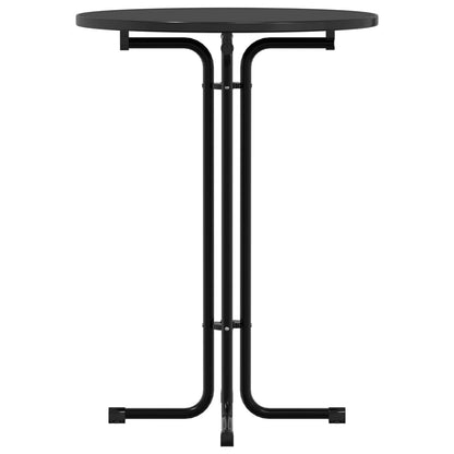 Mesa de jantar Ø80x110 cm derivados de madeira e aço preto