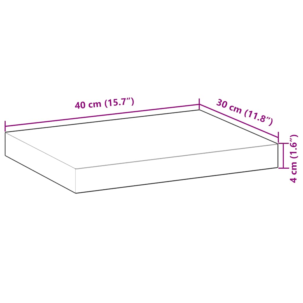 Prateleiras flutuantes 4pcs 40x30x4cm acácia maciça não tratada
