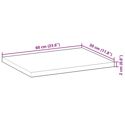 Prateleira flutuante 60x30x2 cm acácia maciça acabamento a óleo