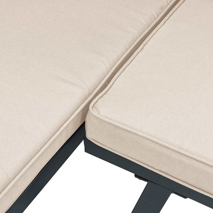 Bancos de jardim com almofadões 2 pcs aço revestido a pó preto