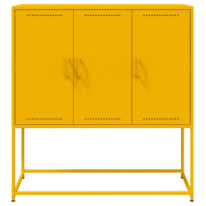 Aparador alto 100,5x39x107 cm aço amarelo mostarda