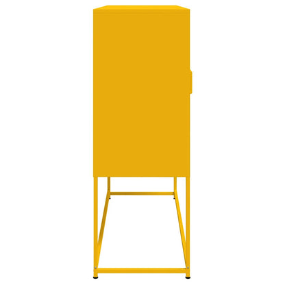 Aparador alto 100,5x39x107 cm aço amarelo mostarda
