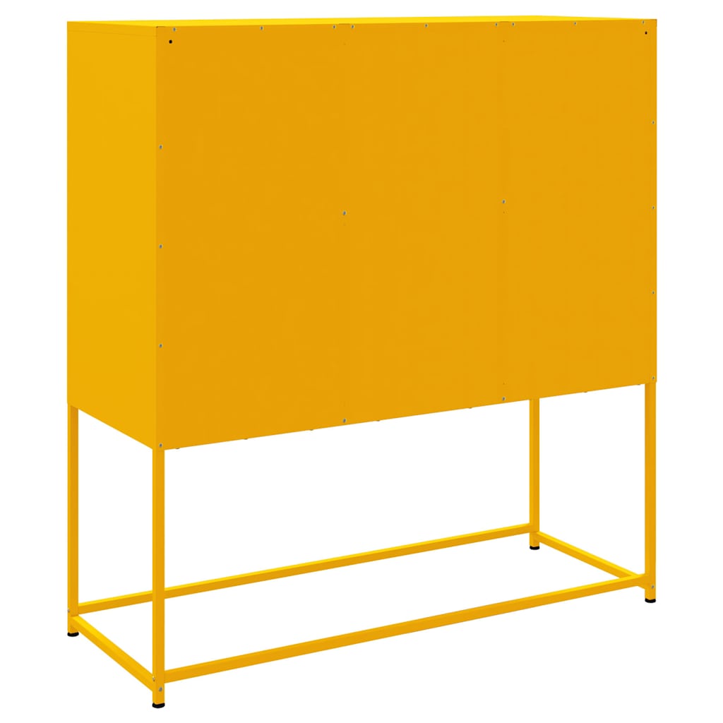 Aparador alto 100,5x39x107 cm aço amarelo mostarda