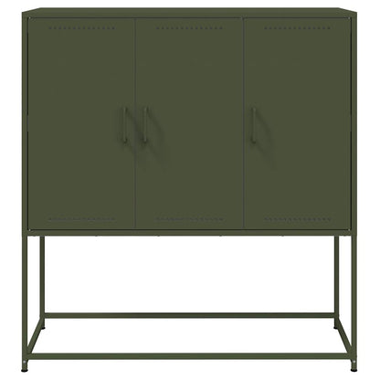 Aparador alto 100,5x39x107 cm aço verde azeitona