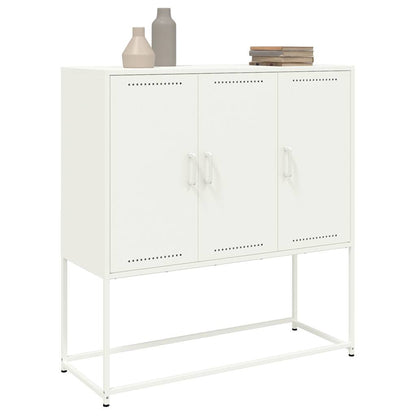 Aparador alto 100,5x39x107 cm aço branco