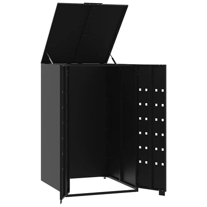 Abrigo para caixote do lixo 69x79x117 cm aço preto