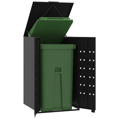 Abrigo para caixote do lixo 69x79x117 cm aço preto