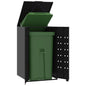 Abrigo para caixote do lixo 69x79x117 cm aço preto