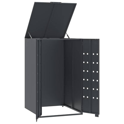 Armazenamento de lixeira com rodas para lixeira individual antracite 69x79x117 cm aço