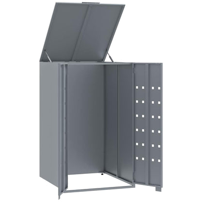 Abrigo para caixote do lixo 69x79x117 cm aço cinzento