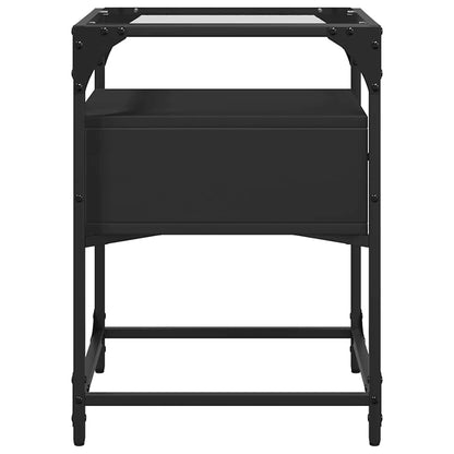 Mesa de cabeceira 40x40x55 cm derivados de madeira preto