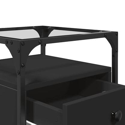 Mesa de cabeceira 40x40x55 cm derivados de madeira preto