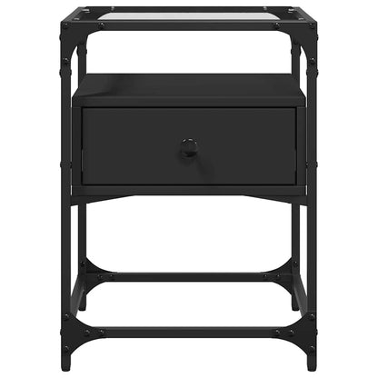 Mesas de cabeceira 2 pcs 40x40x55 cm derivados de madeira preto