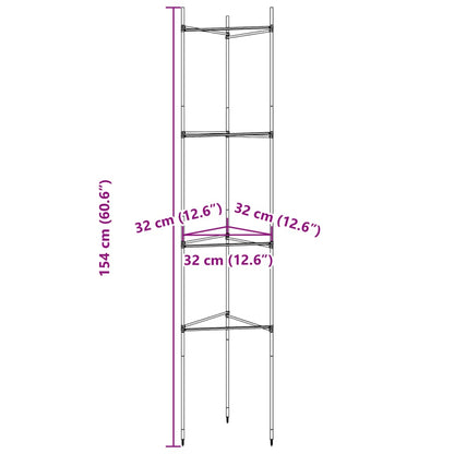 Suportes para tomateiros 4 pcs 154 cm aço e PP