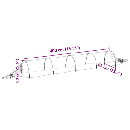 Túneis de rede 4 pcs 1,5x5 m fibra de vidro e PP