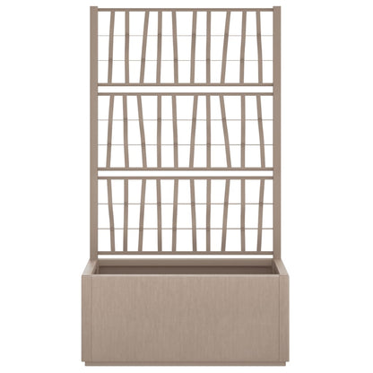 Vaso/floreira jardim c/ treliça 80x36x140 cm PP castanho-claro