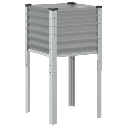 Vaso/floreira de jardim 45x45x88 cm aço cinzento