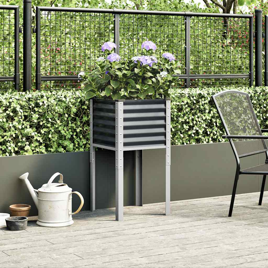 Vaso de jardim antracite 45x45x88 cm aço