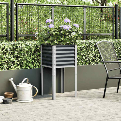 Vaso de jardim antracite 45x45x88 cm aço
