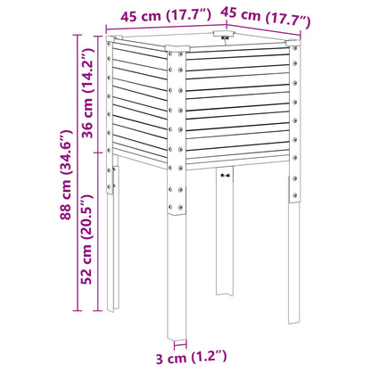 Vaso de jardim 45x45x88 cm Aço galvanizado