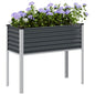 Vaso de jardim antracite 100x45x90 cm aço