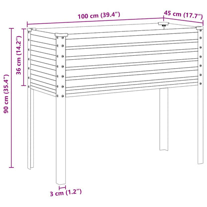 Vaso de jardim 100x45x90 cm Aço resistente às intempéries